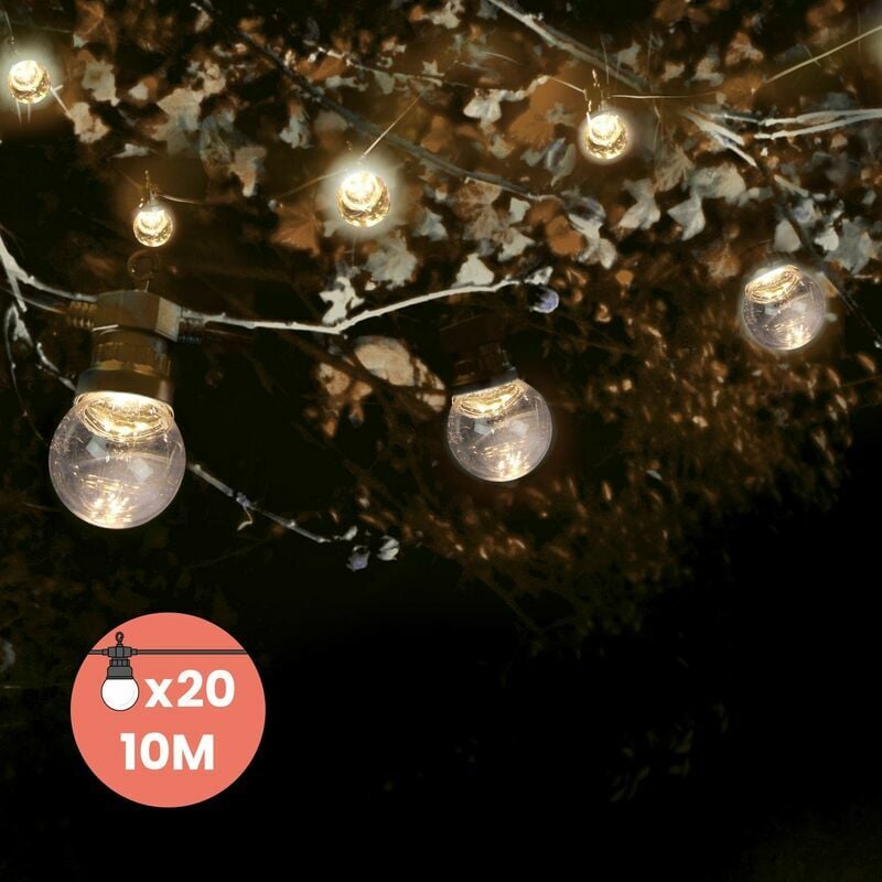 10 m transparente Guinguette-Girlande – Outdoor-Lichtgirlande 20 transparente Glühbirnen – Outdoor-Girlande für Garten und Heimdekoration – Schwarz | 06286528446719 10 m transparente Guinguette-Girlande – Outdoor-Lichtgirlande 20 transparente Glühbirnen – Outdoor-Girlande für Garten und Heimdekoration – Schwarz | 06286528446719
