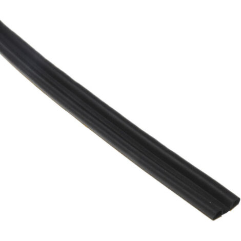 10 m x 6 mm x 9 mm, schwarz, D-förmig, selbstklebender Dichtungsstreifen für Türen und Fenster