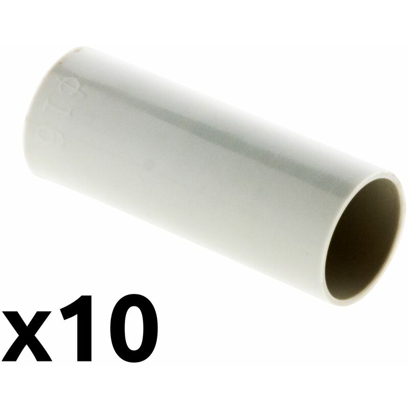 

10 manguitos para tubos 16 mm - Blanco - Zenitech