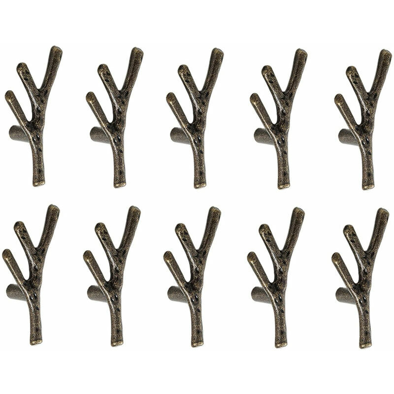 10 maniglie per mobili a forma di ramo, in lega di...