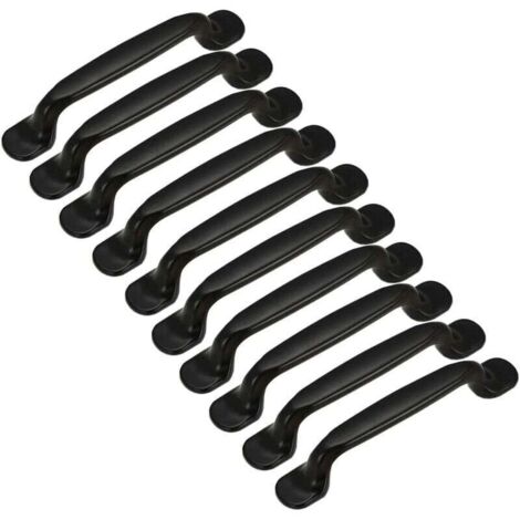 10 maniglie per mobili da cucina, armadi, cassetti e camera da letto, interasse fori 128 mm, in alluminio nero.