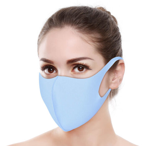 10 Masques Anti-Poussière Réutilisables avec Filtre UV - Bleu Ciel Respirant
