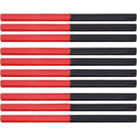 10 matite da falegname, rosse e blu, 2 mine esagonali, 2 punte, penna per marcare il legno fai da te, utensili manuali