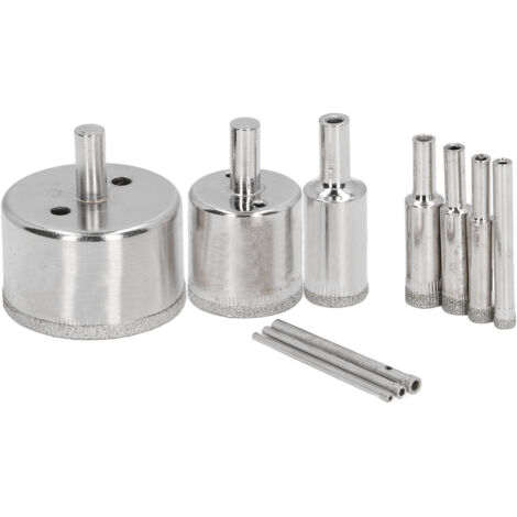 10 Mèches Diamant 3‑50mm pour Céramique, Verre, Porcelaine – Perçage Efficace et Pr