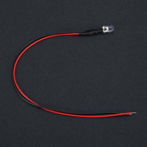 10 mehrfarbige 5-mm-12-V-LEDs mit 20 cm Kabel – 0,06 W (warmweiß)