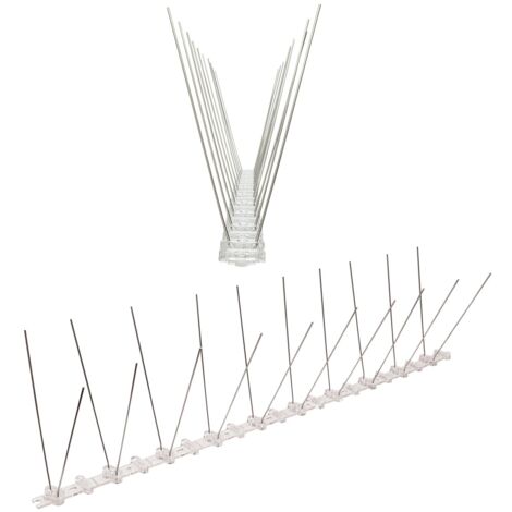 PESTSYSTEMS 10 Meter (20 x 0,5m) Taubenspikes 2-reihig auf Polycarbonat - hochwertige Lösung für Vogelabwehr Taubenabwehr Spikes