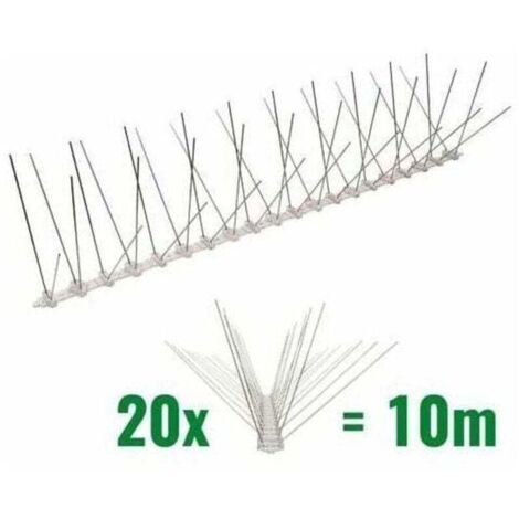 10-meter anti-pigeon spikes, 4 rows in polycarbonate - a quality solution for bird control.