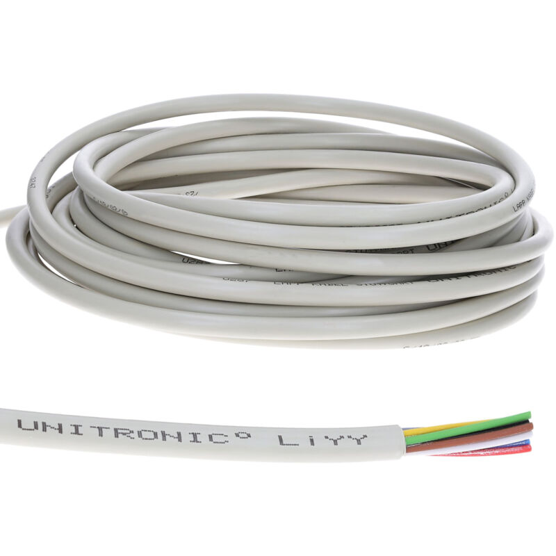 10 Meter Lapp 0028307 Unitronic Liyy Pvc-datenleitung 7x0, 25 Mm² I Signalleitung I Klingelkabel I Verlängerung Led Kabel 7-adrig I Lötkabel Für