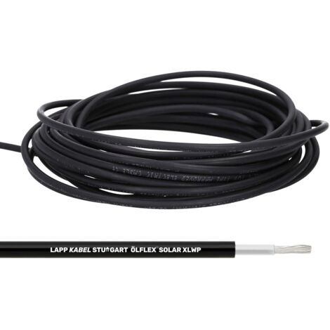 10 Meter Lapp 1023601 ÖLFLEX SOLAR XLWP 1x4 WH/BK I Kabel für Solartechnik I Solarleitung für Außenbereich I UV-resistent I Halogenfrei I Robust I Wasserdicht I erdverlgebar
