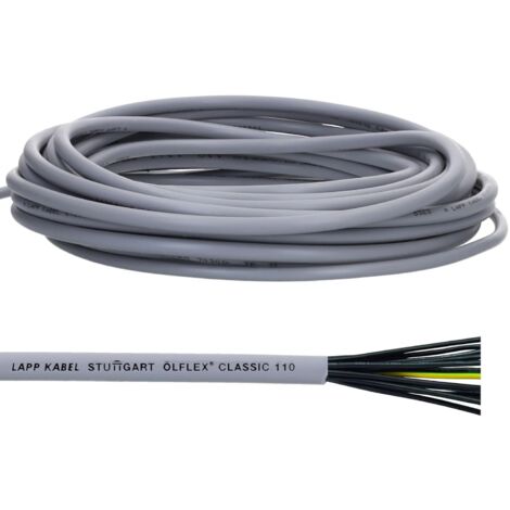 10 Meter Lapp 1119304 Ölflex Classic 110 PVC-Steuerleitung 4x1,5 mm² mit grün-gelben Schutzleiter 4G1,5 mm² I Steuerkabel 4 adrig I Kabel 4 adrig