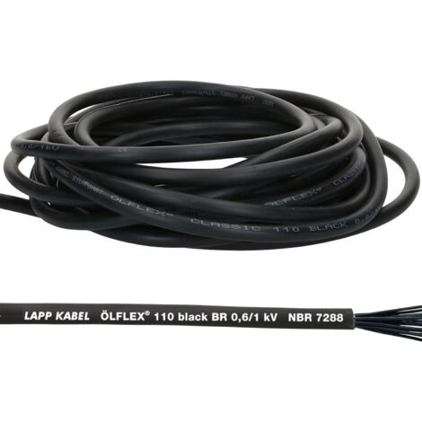 10 Meter Lapp 1120268 Ölflex Classic 110 Black 0,6/1kV PVC Steuerleitung 3x1 mm² ohne Schutzleiter I Außenbereich I flammwidrig I Kabel 3 adrig I Anschlussleitung 3x1.0