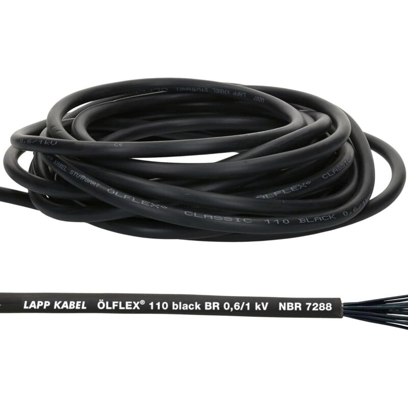 10 Meter Lapp 1120268 Ölflex Classic 110 Black 0, 6/1kv Pvc Steuerleitung 3x1 Mm² Ohne Schutzleiter I Außenbereich I Flammwidrig I Kabel 3 Adrig I