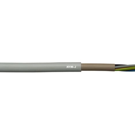 10 Meter Lapp 1600003 NYM-J Stromkabel 7G1,5 mm² I Normleitung mit grün-gelbem Schutzleiter für Innenausbauten I Kabel 7x1,5 für Elektroinstallation I Feuchtraumkabel grau