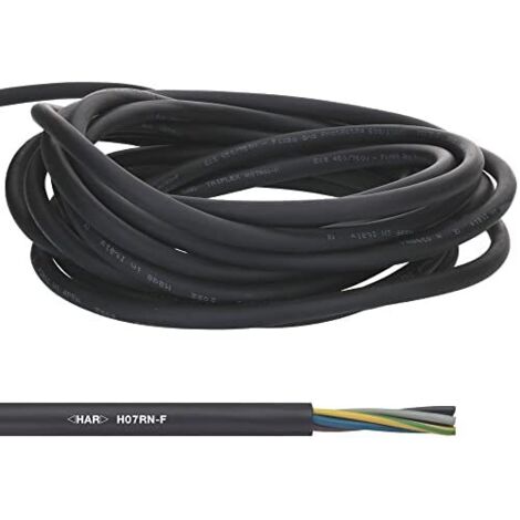 10 Meter Lapp 1600117 H07RN-F 3x1 mm² Gummileitung flexibel mit Schutzleiter I UV-resistentes Kabel für Außenbereich I ölbeständig I kältebeständig I Anschlussleitung 3G1 mm2 schwarz