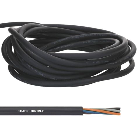 10 Meter Lapp 1600186 H07RN-F 2x4 mm² Gummileitung flexibel ohne Schutzleiter I UV-resistentes Kabel für Außenbereich I ölbeständig I kältebeständig I Anschlussleitung schwarz