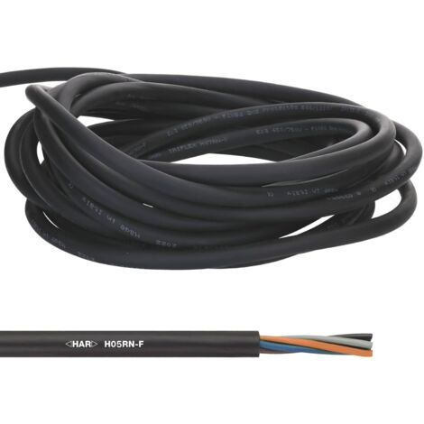 10 Meter Lapp 1600251 H05RN-F 2x1 mm² Gummileitung flexibel I UV-resistent I robust I dünnes Gummikabel ohne Schutzleiter für Handgeräte und Elektrodekoration schwarz