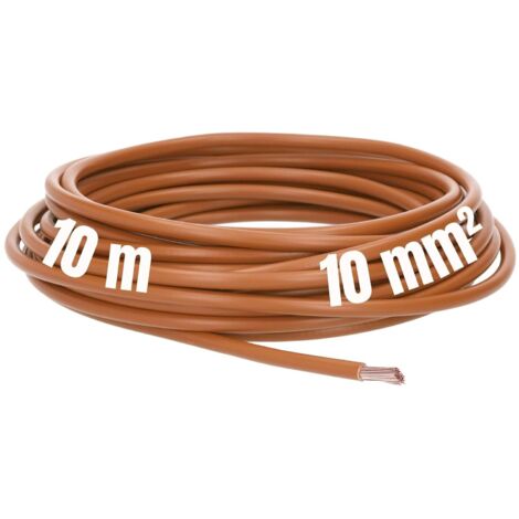 10 Meter Lapp 4520035 H07V-K 10 mm² braun I Verdrahtungsleitung I Aderleitung flexibel I PVC-Einzelader I Litze 10mm2 I Verdrahtung