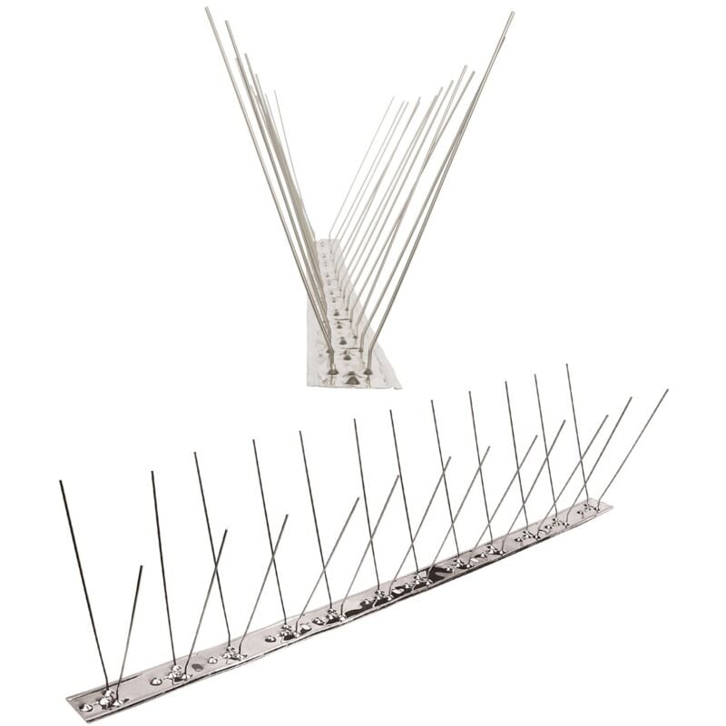 Pestsystems - 10 mètre pics anti pigeons 2 rangées V2A - solution de qualité pour contrôle des oiseaux base d'acier inoxidable de contrôle des oiseaux