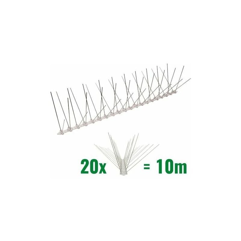 Largeight - 10 mètre pics anti pigeons 4 rangées en polycarbonate - solution de qualité pour contrôle des oiseaux