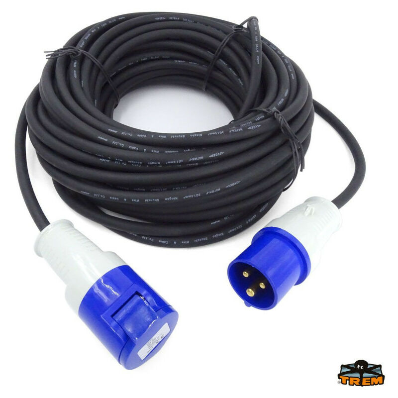 Rallonge de quai 16A - 1.5 mm² prises males et femelles trem - 25 metres