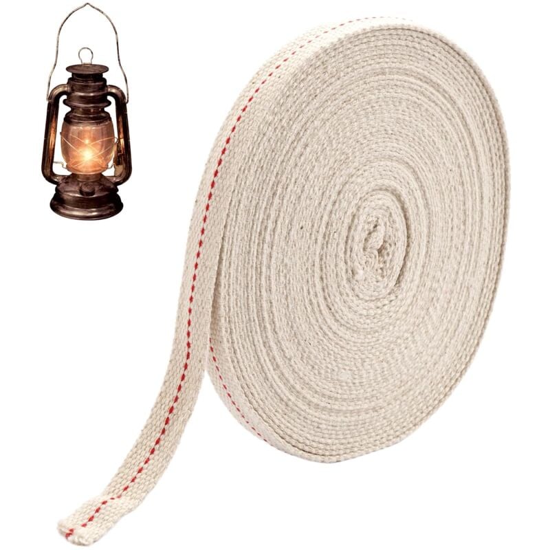 10 Mètres Mèche Lampe à Pétrole, 13mm Meche Lampe à Huile,Lampes à Huile, Coton Mèche de Lampe,Mèche Plate en Coton, Mèche pour Lampes à Huile pour