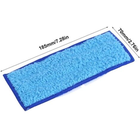 10 Mikrofaser-Wischmopp-Pads, 185 x 70 mm, waschbare Trocken- und Nassreinigungspads, Ersatz für Braava Jet 240/241 (Blau)