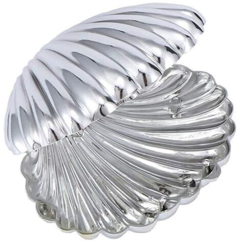 10 mini boîtes à bonbons en forme de coquillage en plastique, contenants cadeaux pour chocolats et friandises, idéales pour les décorations de mariage et d'anniversaire (argenté)