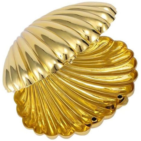 10 mini boîtes à bonbons en forme de coquillage en plastique, contenants cadeaux pour chocolats et friandises, idéales pour les décorations de mariage et d'anniversaire (dorées)