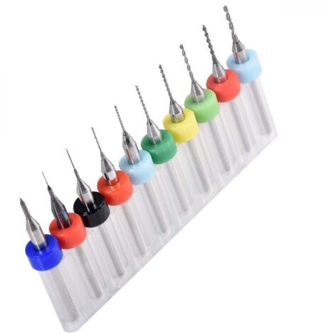 10 mini brocas para PCB de 0,1-1,0 mm, con flauta espiral de carburo, para herramientas rotativas de joyería.