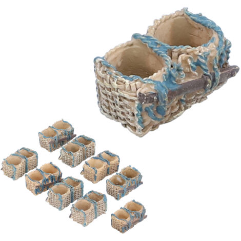 10 Mini-Rattan-Körbe, Miniatur-Landschaftsornamente, Bonsai-Dekoration