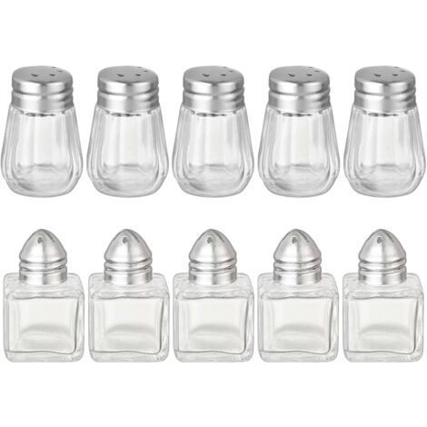 10 Mini-Salz- und Pfefferstreuer aus Glas – ideal für unterwegs und zum Backen