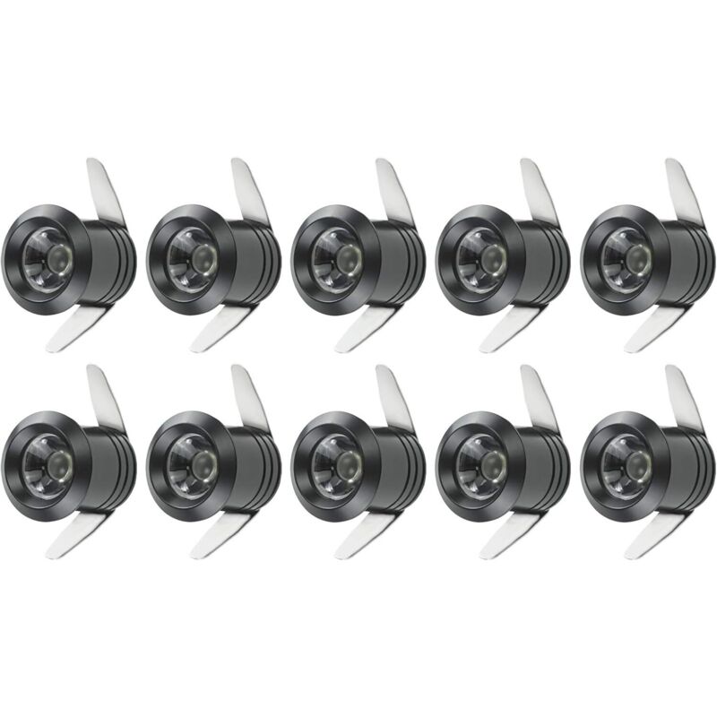 10 Mini Spots LED 1W Encastrables Avec Transformateur Séparé Pour Vitrine, Cuisine, Escaliers, Placard, 90-265V AC