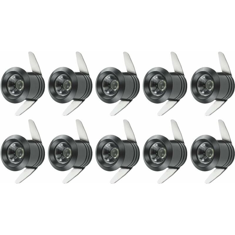 10 Mini Spots led 1W Encastrables Avec Transformateur Séparé Pour Vitrine, Cuisine, Escaliers, Placard, 90-265V AC[Classe énergétique a++]