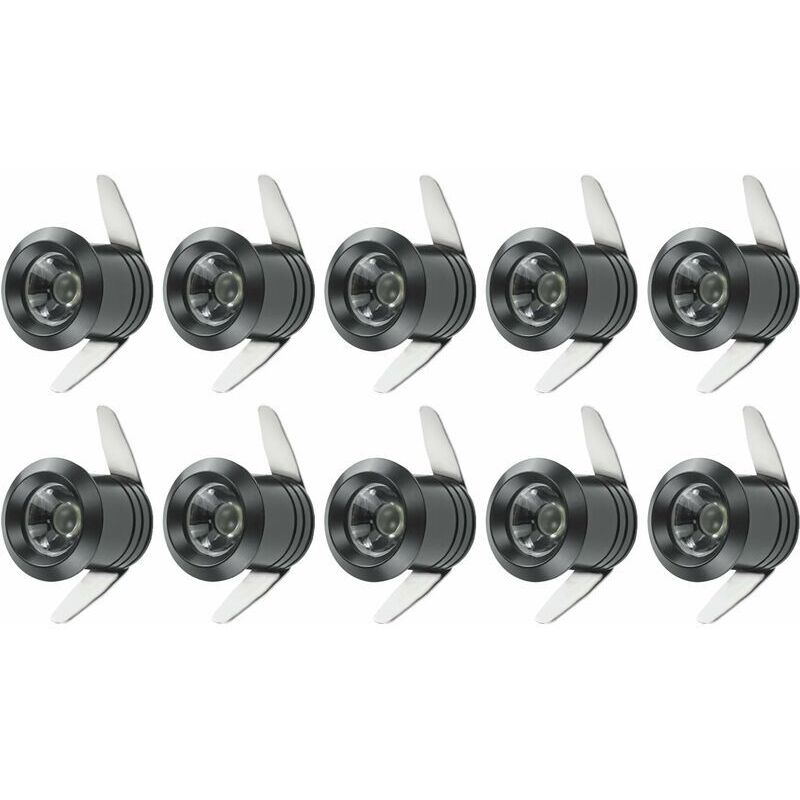 10 Mini Spots LED 1W Encastrables Avec Transformateur Séparé Pour Vitrine, Cuisine, Escaliers, Placard, 90-265V AC[Classe énergétique A++]