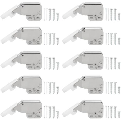 10 Mini Spring Cabinet Locks Touch Latches with Screws for Wardrobes Cabinets