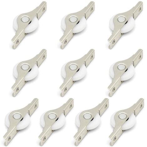 10 Mini-Weichgummirollen mit Metallplatte und Schrauben für Möbel