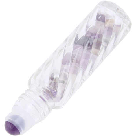 10-ml-Glas-Roll-On-Flasche mit Amethystkugel für ätherische Öle, ideal für Reisen und Entspannung