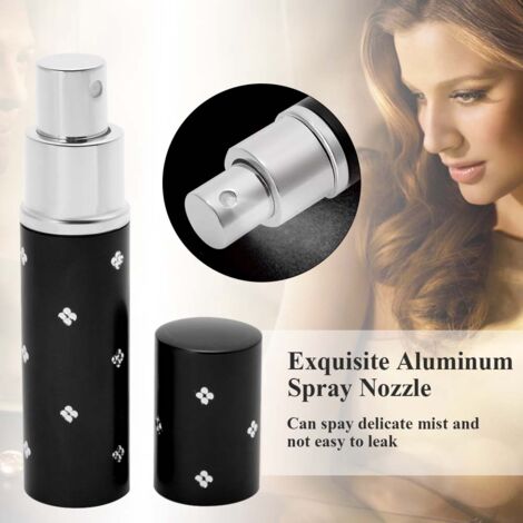 10 ml nachfüllbare schwarze Aluminiumflasche, tragbarer leerer Zerstäuber für Parfums und Öle