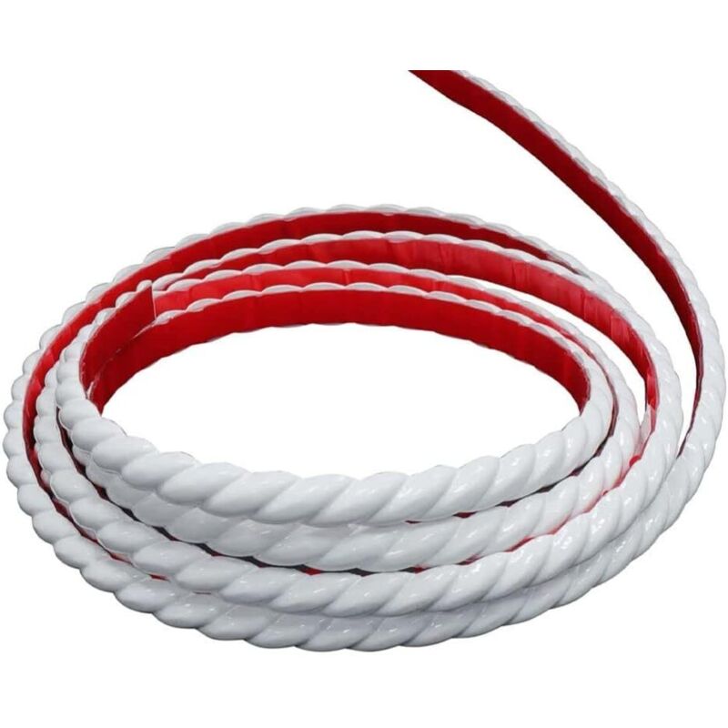(10 mm, blanc) Bande adhésive décorative en PVC de 5 mètres, bordure de papier peint pour carrelage, décoration de cadre de miroir, armoire, meuble,