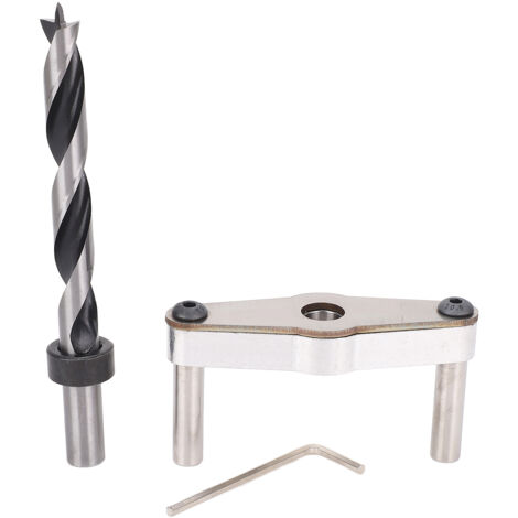 10-mm-Dübelbohrschablonen-Set, verstellbar von 0 bis 60 mm, Aluminium/Edelstahl, selbstzentrierend, 4-teilig
