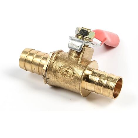 10-mm-Kugelhahn aus Messing, Absperrventil mit Nut, Schlauchanschluss, Adapter für Wasser, Gas, Öl (1 Stück)