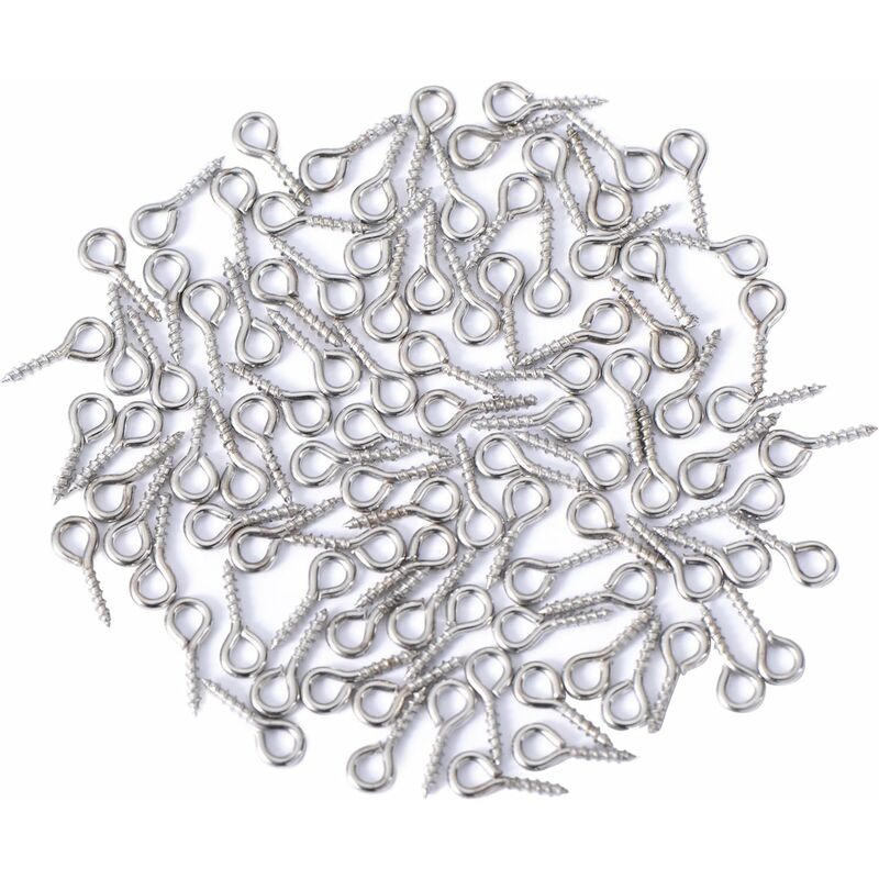 Harry - 10 mm par Cerceau 4 mm Crochets à Oeil en Acier Inoxydable Vis à Œil pour Résine, Bijoux, Perles et Plastique, 100 Pièces ha