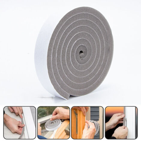 10 mm x 30 mm x 200 cm Bande d'étanchéité en mousse éponge auto-adhésive pour porte fenêtre Joint anti-poussière insonorisant