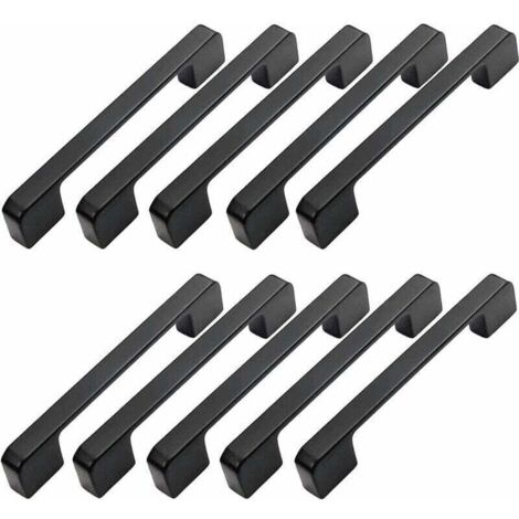 10 Möbelgriffe, 160 mm Lochabstand – Schwarze Küchentürgriffe, Stangengriffe, Schwarze Küchengriffe, 160 mm