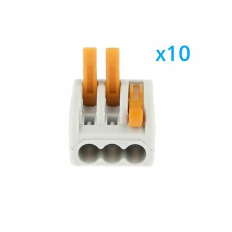 KIT 3 PEZZI MORSETTIERA RAPIDA 5 VIE SENZA CACCIAVITE WAGO 222-415