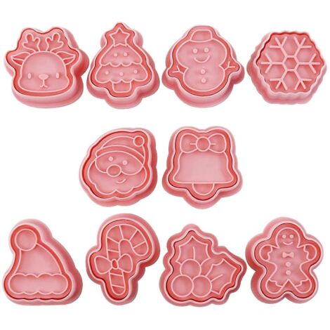 10 Moules à Biscuits 3D Plastique DIY en Forme de Personnages Amusants pour Pâtisserie Créative