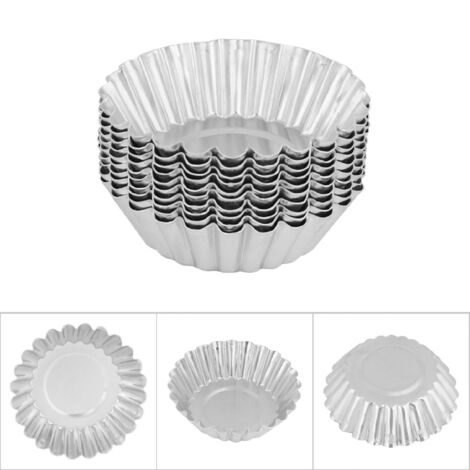 10 Moules à Tartelettes en Alliage d'Aluminium 70mm - Ustensiles de Pâtisserie Professionnels