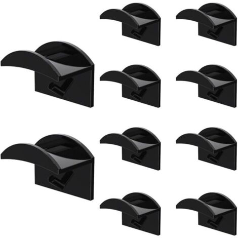 10 noir Crochet à Chapeau,Crochets de Chapeaux Support Mural,supports muraux pour casquettes de baseball,installation facile, pas de perçage, porte-casquettes