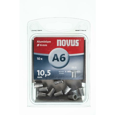 10 Novus Aluminium-Blindnietmuttern Ø9mm,15 mm,Typ A9/15 mm M6 Nr
