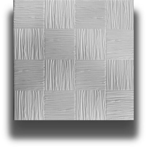 ETERNAL PARQUET 10 o 20mq (40 oppure 80 pezzi) di pannello decorativo 3D a soffitto in EPS isolante 50x50cm TERRA-Pacco da 10 metri quadrati